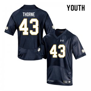 Notre Dame Fighting Irish Youth Marcus Thorne #43 Navy Under Armour Authentic Stitched College NCAA Football Jersey CRC2899WC